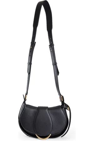 Chloé Torebki, Kobieta, Czarny, ONE SIZE, Czarna Torebka na Ramię z Skóry Cielęcej z Klapą