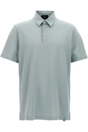 BRIONI Koszulki, Mężczyzna, Niebieski, S, Jasnoniebieski Polo z Krótkim Rękawem
