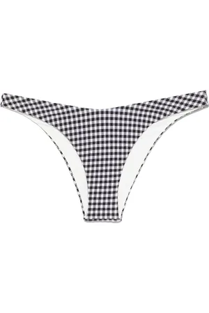 Frankies Bikinis Stroje kąpielowe, Kobieta, Czarny, L, Czarny Plażowy Styl Gingham Check