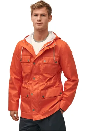 Brooks Brothers Kurtki, Mężczyzna, Pomarańczowy, L, Bawełna, Płaszcz przeciwdeszczowy dwustronny
