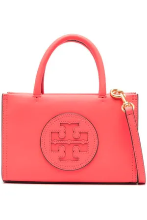 Tory Burch Torebki, Kobieta, Czerwony, ONE SIZE, Skóra, Torebka Tote ze Skóry w Kolorze Koralowej Czerwieni