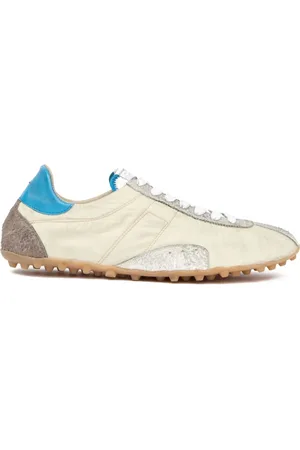 Maison Margiela Buty, Mężczyzna, Beżowy, 41 EU, Beżowe Buty Sportowe z Kolorowym Wzorem