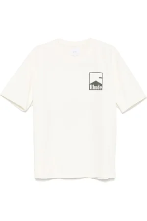 Rhude Koszulki, Mężczyzna, Biały, S, Bawełna, T-shirt z krótkim rękawem i okrągłym dekoltem