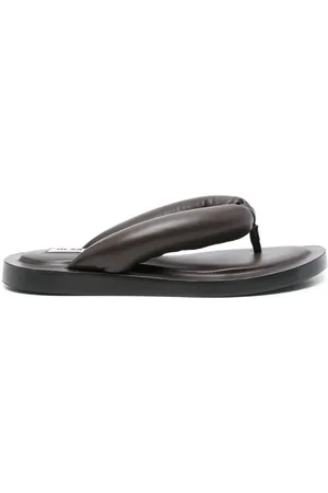 Jil Sander Buty, Kobieta, brązowy, 39 EU, Skóra, Brązowe skórzane sandały japonki