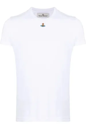 Vivienne Westwood Koszulki, Kobieta, Biały, L, Podpisana Koszulka z Bawełny z Logo Orb