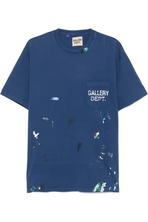 GALLERY DEPT. Koszulki, Mężczyzna, Niebieski, M, Granatowy T-shirt z kieszenią i okrągłym dekoltem