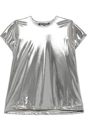 JUNYA WATANABE Koszulki, Kobieta, Szary, S, Srebrny T-shirt z okrągłym dekoltem i bez rękawów