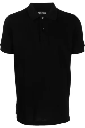 Tom Ford Koszulki, Mężczyzna, Czarny, 2XL, Bawełna, Czarna dzianinowa koszulka polo