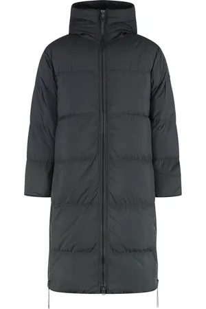 Canada Goose Płaszcze, Mężczyzna, Czarny, L, Długa Kurtka Puchowa z Bocznymi Zamkami