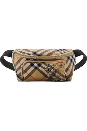 Burberry Torebki, Mężczyzna, Beżowy, ONE SIZE, Brązowa Regulowana Ramię Bum Bag