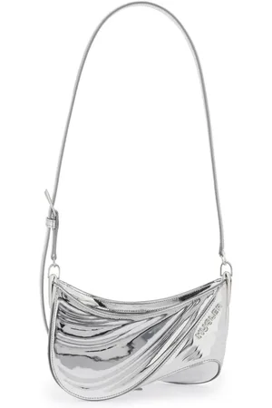 MUGLER Torebki, Kobieta, Szary, ONE SIZE, Skóra, Mała Torba Spiral Curve 01