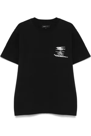 Purple Brand Koszulki, Mężczyzna, Czarny, S, Czarna T-shirt z okrągłym dekoltem i wycięciami