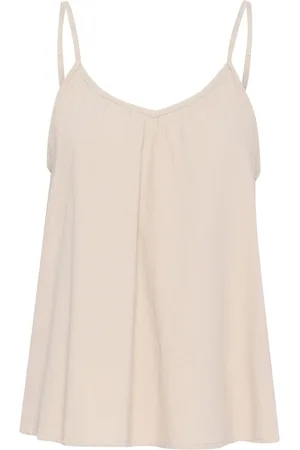 Saint Tropez Koszulki, Kobieta, Beżowy, L, Regulowany Top Blouse Taupe