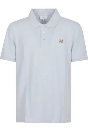 Maison Kitsuné Koszulki, Mężczyzna, Biały, M, Polo Shirt with Fox Head Patch