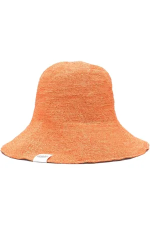 Ruslan Baginskiy Akcesoria, Kobieta, Pomarańczowy, ONE SIZE, Pomarańczowy Kapelusz Z Szerokim Rondem