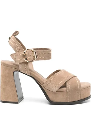 Ash Buty, Kobieta, brązowy, 36 EU, Brązowe Buty na Blokowym Obcasie z Klamrą