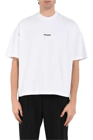 BONSAI Koszulki, Mężczyzna, Biały, M, Bawełniany T-shirt z nadrukiem logo
