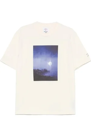 Barbour Koszulki, Mężczyzna, Beżowy, L, T-shirt z nadrukiem fotograficznym i okrągłym dekoltem