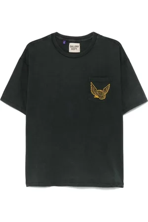 GALLERY DEPT. Koszulki, Mężczyzna, Czarny, XL, Bawełna, T-shirt z okrągłym dekoltem i kieszenią na piersi