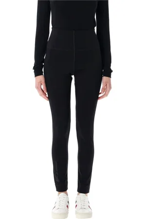 Moncler Spodnie, Kobieta, Czarny, S, Len, Czarne techniczne legginsy z dżerseju