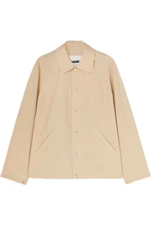 Jil Sander Kurtki, Mężczyzna, Beżowy, XL, Bawełna, Kurtka z logo
