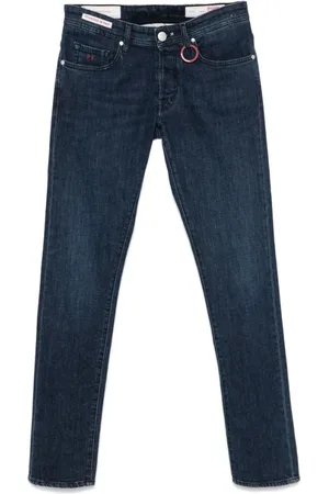 sartoria tramarossa Jeansy, Mężczyzna, Niebieski, W34, Indigo Jeansy Z Guzikami