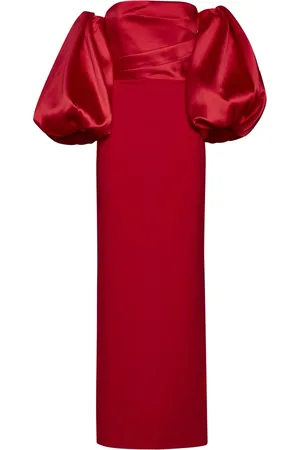 Solace Sukienki, Kobieta, Czerwony, S, Poliester, Elegancka Sukienka