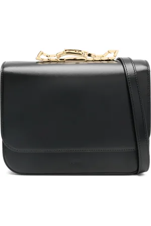 SACAI Torebki, Kobieta, Czarny, ONE SIZE, Czarna Crossbody z Zamykanym Topem