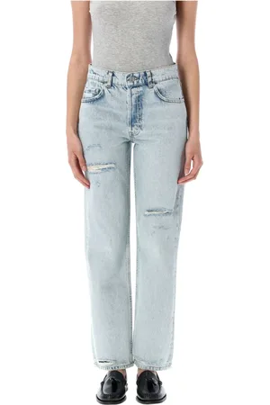ANINE BING Jeansy, Kobieta, Niebieski, W25, Denim, Wyprane Niebieskie Dżinsy Slim Straight
