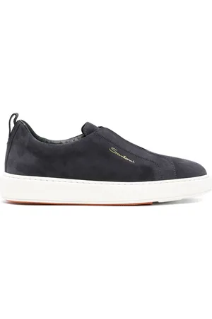 santoni Buty, Mężczyzna, Niebieski, 41 EU, Zamsz, Granatowe wsuwane sneakersy