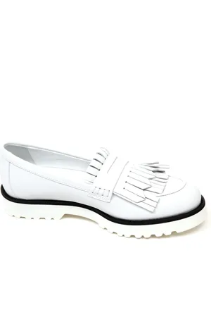 Hogan Buty, Kobieta, Biały, 39 EU, Frangia Loafer Shoe Made in Italy