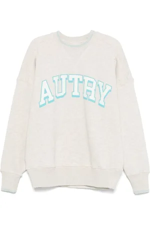 Autry Bluzy, Kobieta, Szary, M, Bawełna, Szara melanżowa bluza dresowa z okrągłym dekoltem