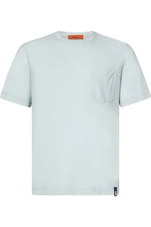 DRUMOHR Koszulki, Mężczyzna, Niebieski, L, Zielony T-shirt Aqua z kieszenią na piersi