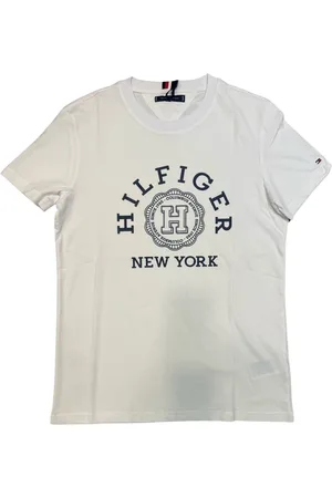 Tommy Hilfiger Koszulki, Mężczyzna, Biały, XL, T-shirt z Graficznym Nadrukiem Regular Fit