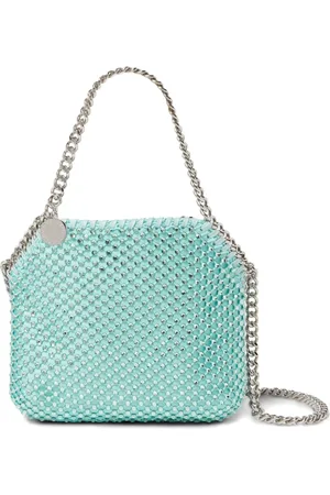 Stella McCartney Torebki, Kobieta, Niebieski, ONE SIZE, Niebieska Torba na Ramię z Łańcuchem