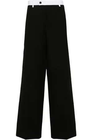 WALES BONNER Spodnie, Mężczyzna, Czarny, M, Wide Trousers
