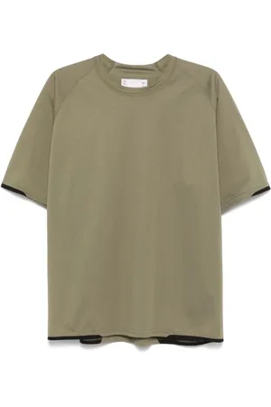 SACAI Koszulki, Mężczyzna, Zielony, S, Oliwkowa Crew Neck T-shirt
