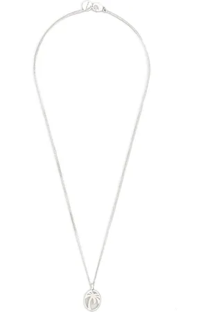 Palm Angels Akcesoria, Mężczyzna, Szary, ONE SIZE, Regulowany naszyjnik z łańcuszkiem Cable-Link