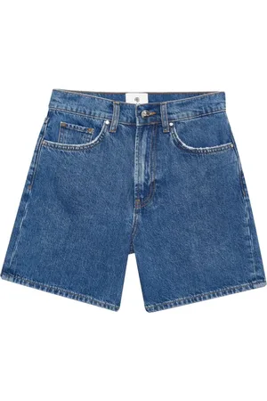 ANINE BING Szorty, Kobieta, Niebieski, W24, Denim, Indigo Denim Straight Leg Jeansy