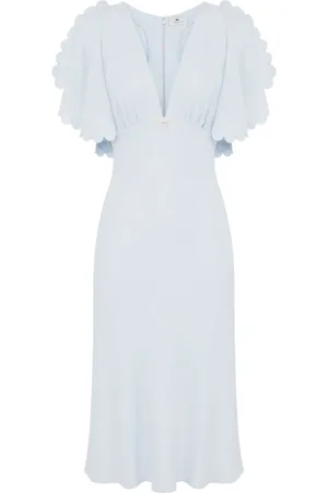 Elisabetta Franchi Sukienki, Kobieta, Niebieski, XL, Elegancka Sukienka Celeste dla Kobiet