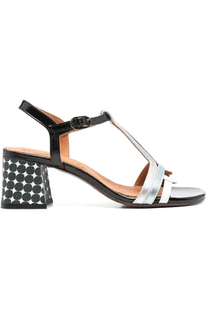 Chie Mihara Buty, Kobieta, Szary, 37 1/2 EU, Skóra, Sandały na Koturnie z Paskiem na Kostce