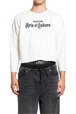 PROTOTYPES Swetry, Mężczyzna, Biały, L, Arte Et Labore Logo Print Jersey