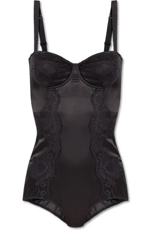 Dolce & Gabbana Koszulki, Kobieta, Czarny, L, Nylon, Jedwabne body