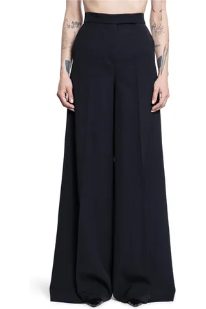 Max Mara Spodnie, Kobieta, Czarny, S, Wysokotalowwe Czarne Spodnie Wełniane