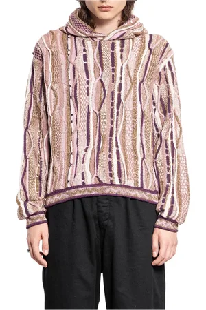 KAPITAL Bluzy, Mężczyzna, Wielobarwność, S, Różowy Sweter Gaudy z Warkoczami