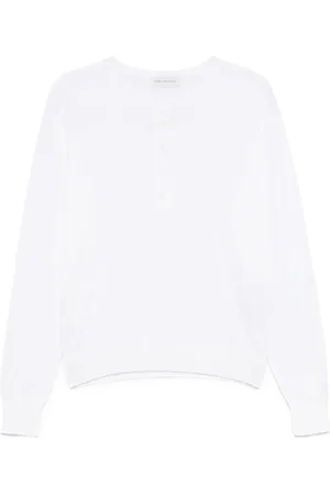 DRIES VAN NOTEN Bluzy, Mężczyzna, Biały, L, Biały sweter zapinany na guziki z długim rękawem