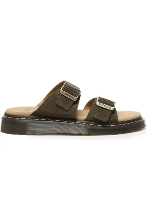 Dr. Martens Buty, Mężczyzna, Zielony, 41 EU, Zamsz, Zielone Sandały zamszowe z Paskami na Sprzączki