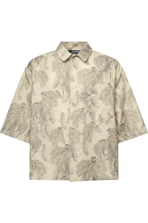 Jacquemus Koszule, Mężczyzna, Beżowy, M, Beżowa Koszula z Bawełny Dżersejowej