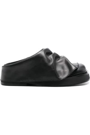 The Attico Buty, Kobieta, Czarny, 36 EU, Skóra, Klapki z kwadratowym noskiem