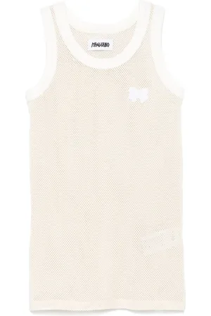 MAGLIANO Koszulki, Mężczyzna, Beżowy, M, Mesh Crew Neck Sleeveless T-shirt